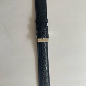 Elegant Black Leather Watch Strap